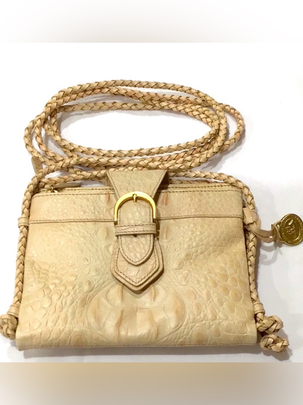 Brahmin Mojito croc embossed leather crossbody adjustable straps